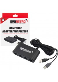 Adaptateur Manette GameCube Pour Wii U / Switch / PC USB Par Evoretro - Noire